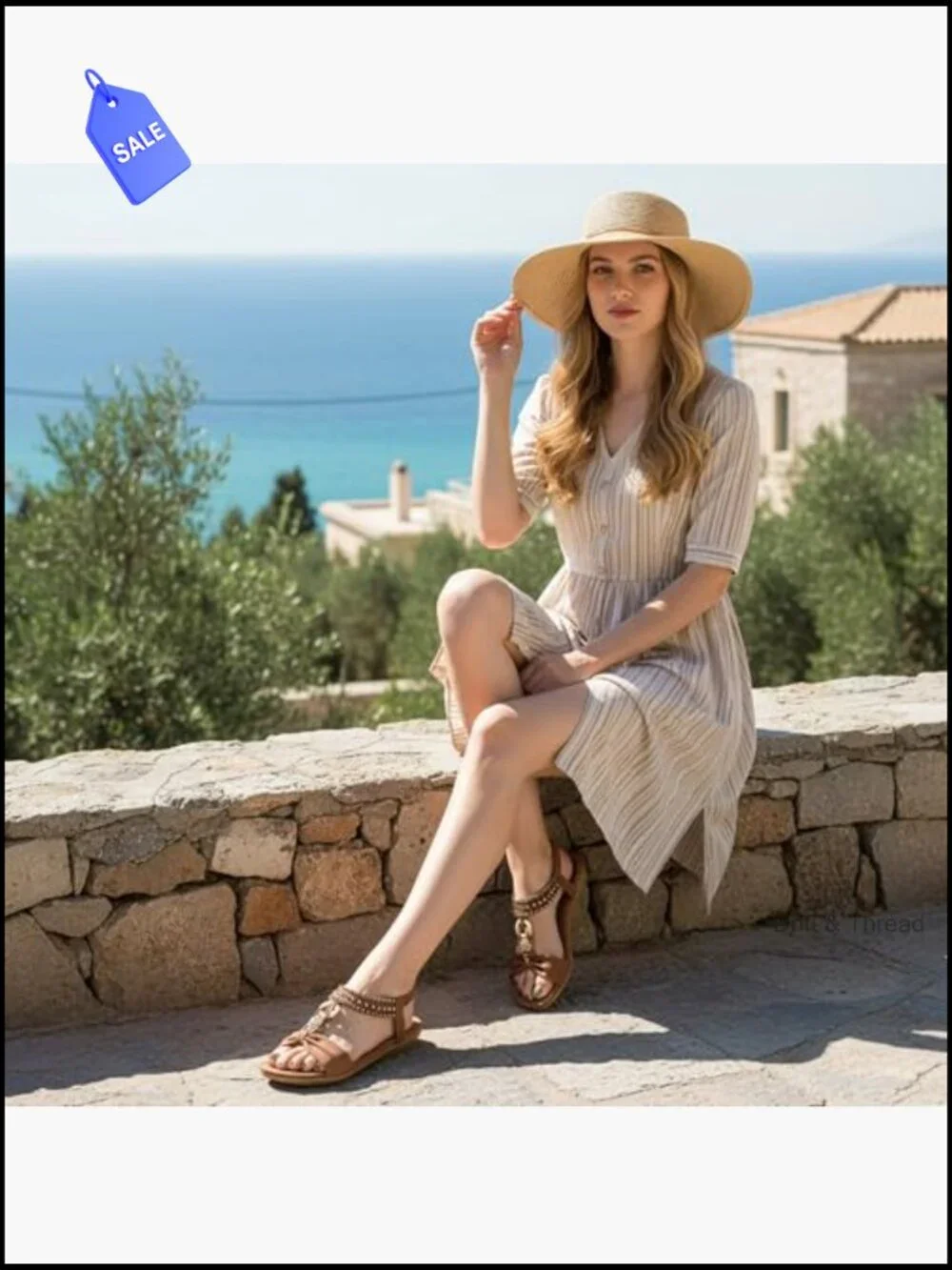 Bohemian Beaded Flat Sandals Elastic Ankle Strap Casual Slip On Comfortable
